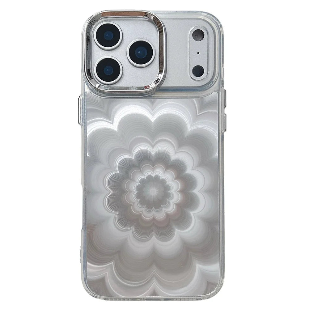 For iPhone 17 Pro Case Striking Phantom Flower TPU Cover with Electroplating Lens Frame - 1