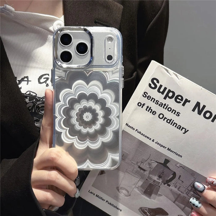 For iPhone 17 Pro Case Striking Phantom Flower TPU Cover with Electroplating Lens Frame - 3