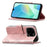 For Blackview Color 6 Case with Strap Butterfly Pattern PU Leather Wallet Phone Cover - Rose Gold - 3