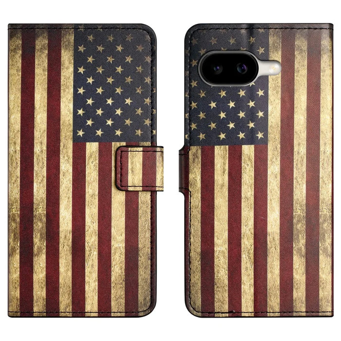 For Google Pixel 10a Case Pattern Print PU Leather Wallet Phone Cover - The American Flag - 1