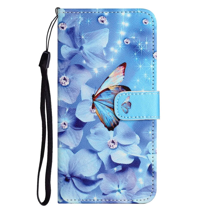 For Google Pixel 10a Case Pattern Print PU Leather Wallet Phone Cover Cross Texture - Flower and Butterfly - 5