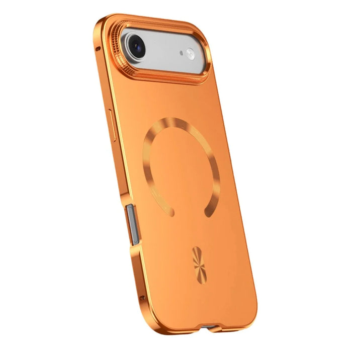 For iPhone Air Case Compatible with MagSafe Alloy Frame Phone PC Back Cover - Orange - 1