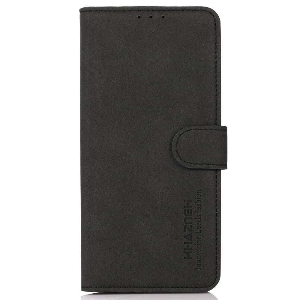 KHAZNEH For Google Pixel 10a Case Anti Scratch PU Leather Wallet Stand Phone Cover - Black - 6