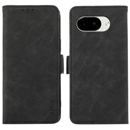 ABEEL For Google Pixel 10a Case PU Leather Folio Stand View RFID Blocking Phone Cover - Black - 1