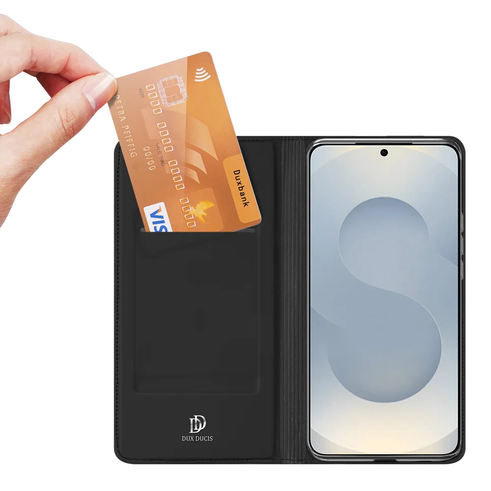 DUX DUCIS For Samsung Galaxy S26 Case  Skin Pro Series Leather Stand Cover Card Holder - Black - 2