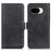 For Google Pixel 10a Case Stand Cowhide Texture PU Leather Phone Cover - Black - 1
