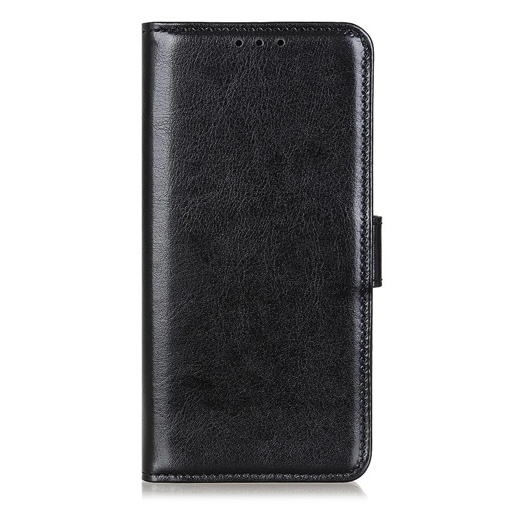 For Google Pixel 10a Case Crazy Horse Texture PU Leather Phone Stand Cover - Black - 5