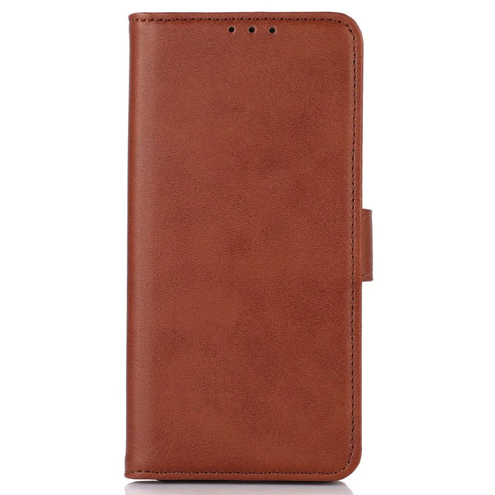 For Google Pixel 10a Case Cowhide Texture Leather Wallet Phone Cover with Stand - Brown - 6