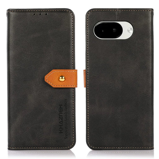 KHAZNEH For Google Pixel 10a Wallet Phone Case Stand Leather Flip Cover - Black - 1