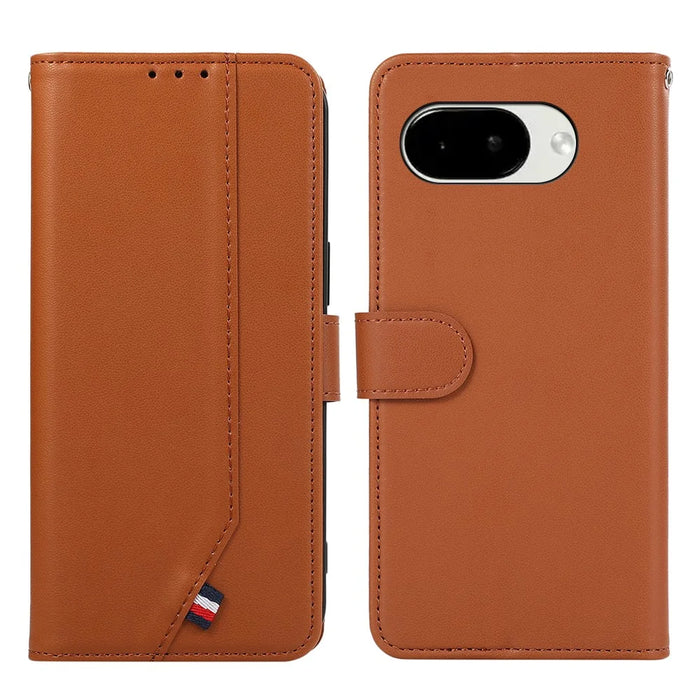For Google Pixel 10a Case RFID Blocking Flip Leather Phone Cover - Brown - 1