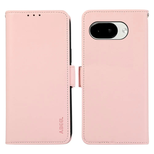 ABEEL For 	Google Pixel 10a Case Leather Phone Cover with RFID Blocking Wallet - Pink - 1