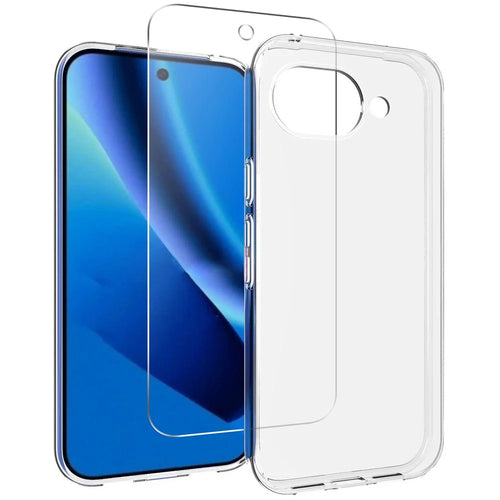 For Google Pixel 10a Clear TPU Anti-Scratch Phone Case + 2.5D Arc Edge Screen Protector - 1