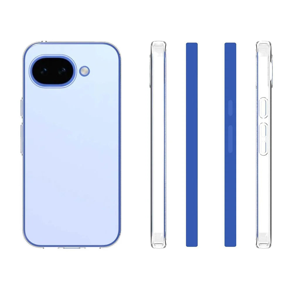 For Google Pixel 10a Clear TPU Anti-Scratch Phone Case + 2.5D Arc Edge Screen Protector - 5
