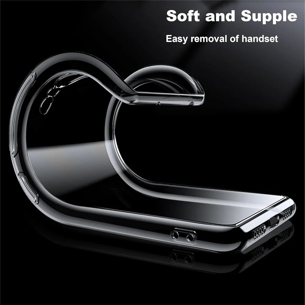 For Motorola Edge 70 5G Clear TPU Anti-Scratch Phone Case + 2.5D Arc Edge Screen Protector - 2
