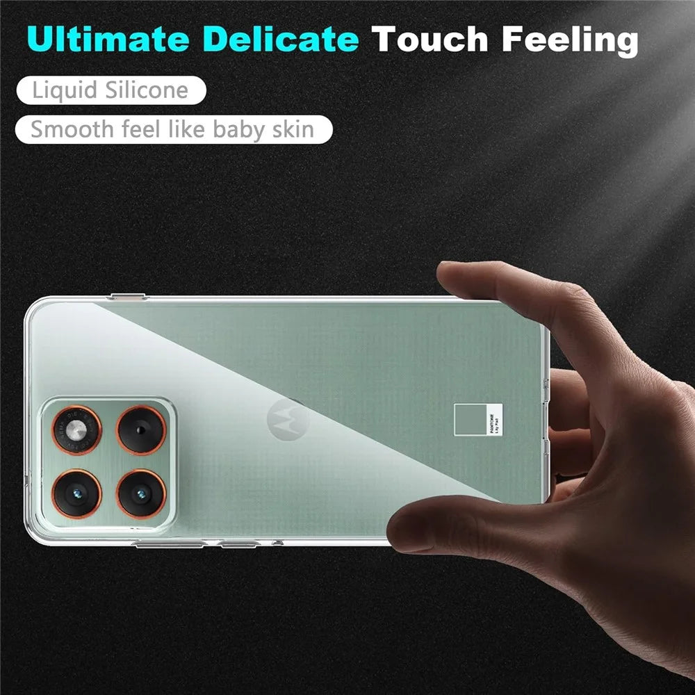 For Motorola Edge 70 5G Clear TPU Anti-Scratch Phone Case + 2.5D Arc Edge Screen Protector - 5