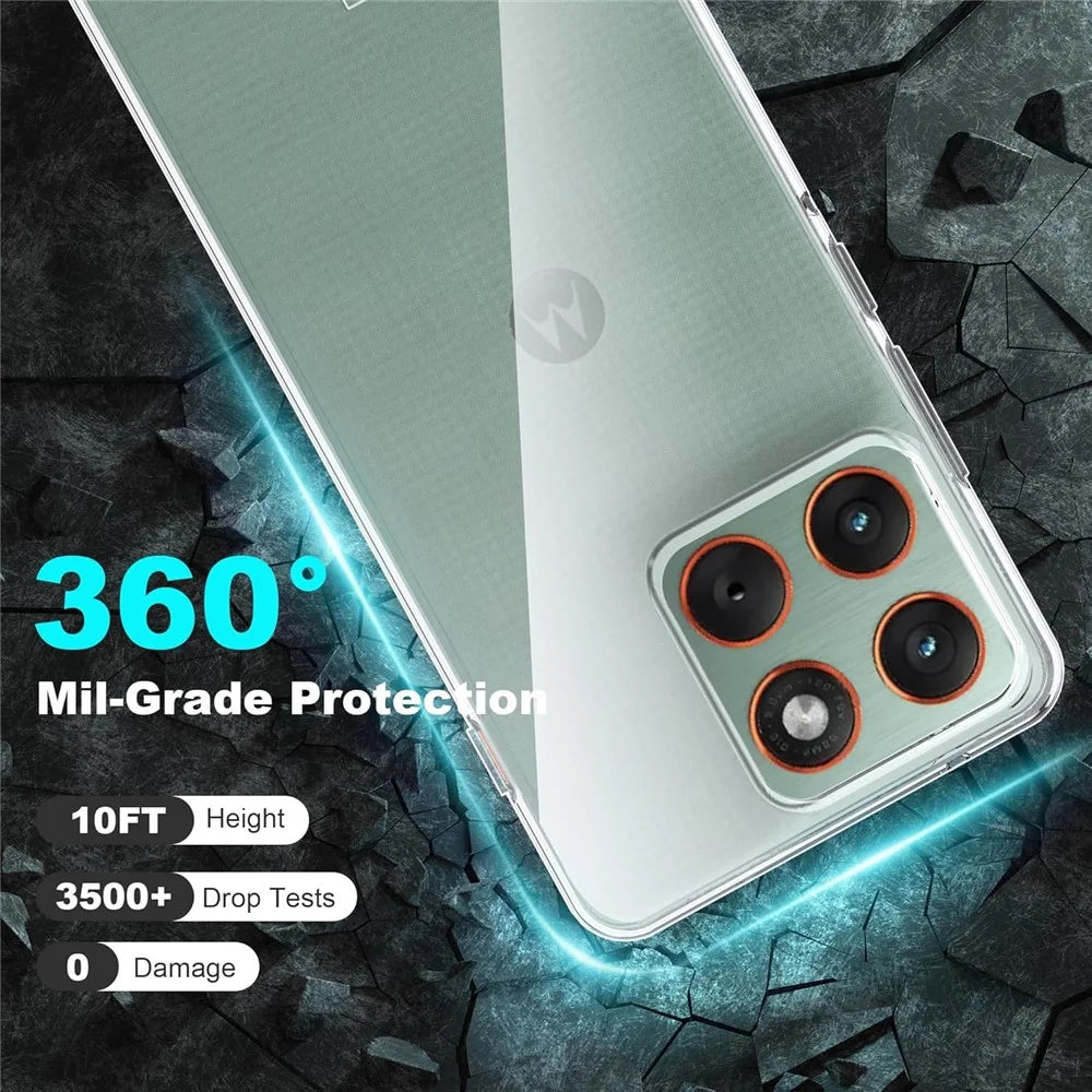 For Motorola Edge 70 5G Clear TPU Anti-Scratch Phone Case + 2.5D Arc Edge Screen Protector - 6