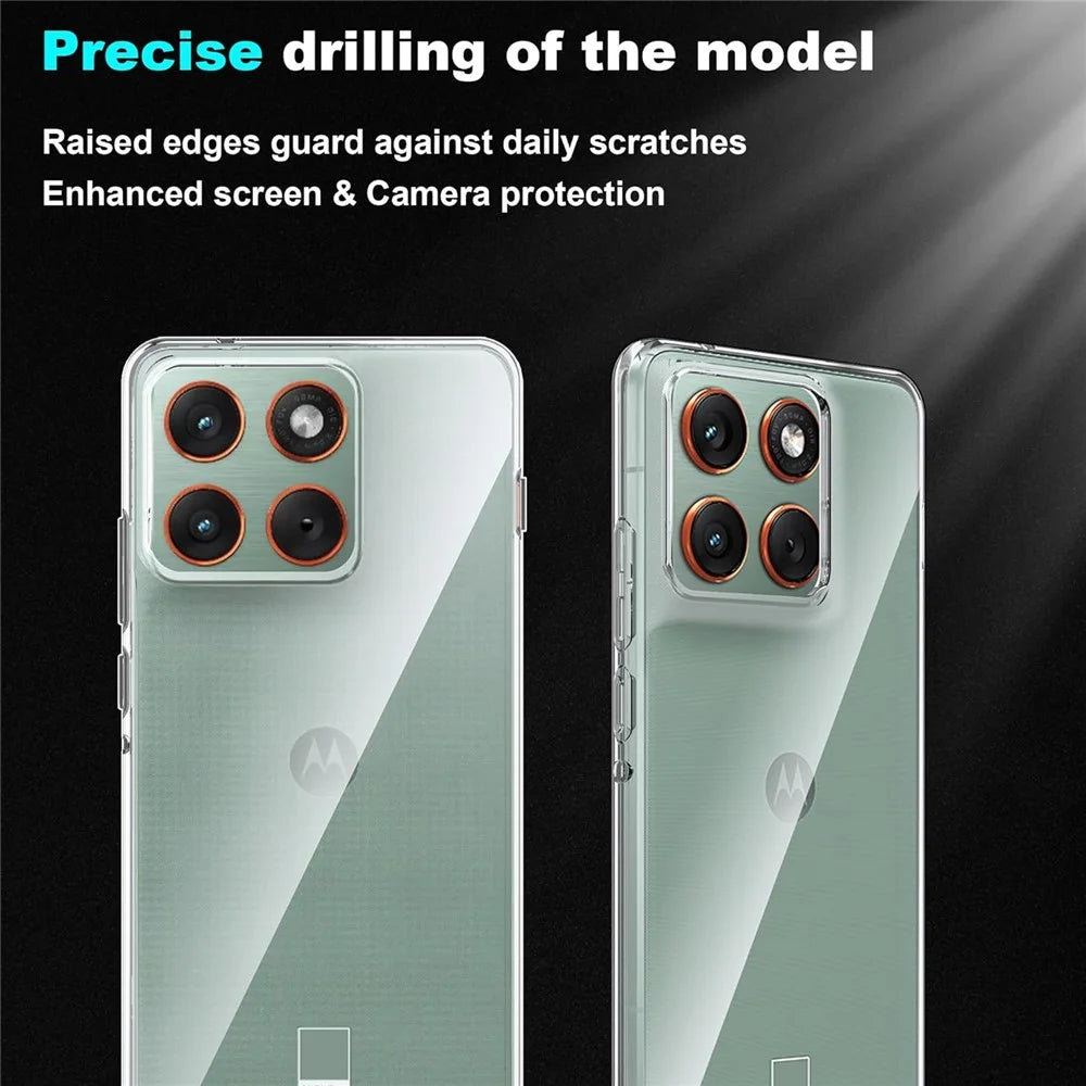 For Motorola Edge 70 5G Clear TPU Anti-Scratch Phone Case + 2.5D Arc Edge Screen Protector - 7