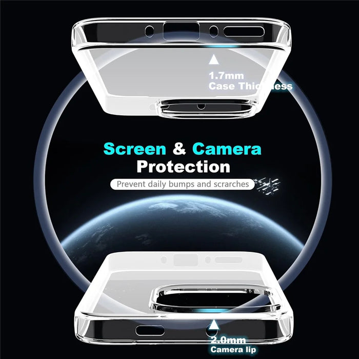 For OnePlus 15 5G Clear TPU Anti-Scratch Phone Case + 2.5D Arc Edge Screen Protector - 4