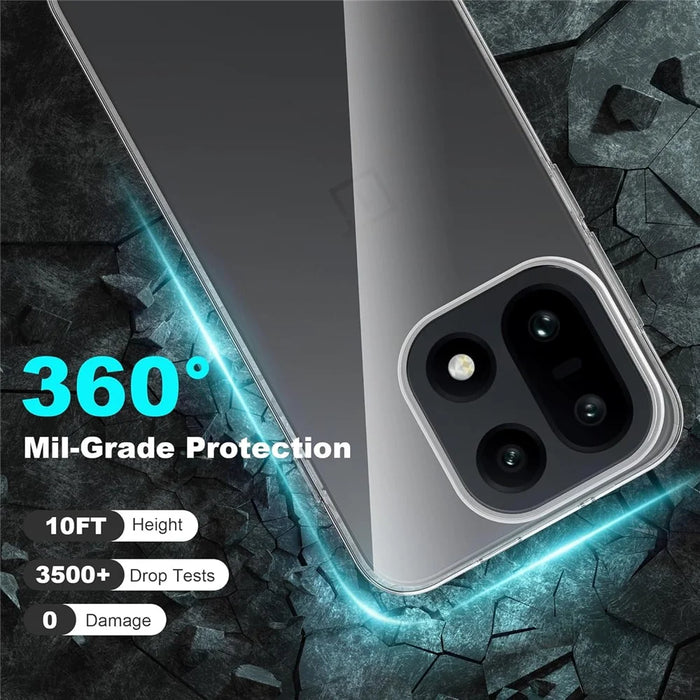 For OnePlus 15 5G Clear TPU Anti-Scratch Phone Case + 2.5D Arc Edge Screen Protector - 6