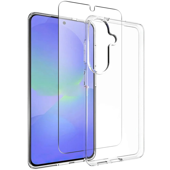 For Samsung Galaxy S26 Clear TPU Anti-Scratch Phone Case + 2.5D Arc Edge Screen Protector - 1