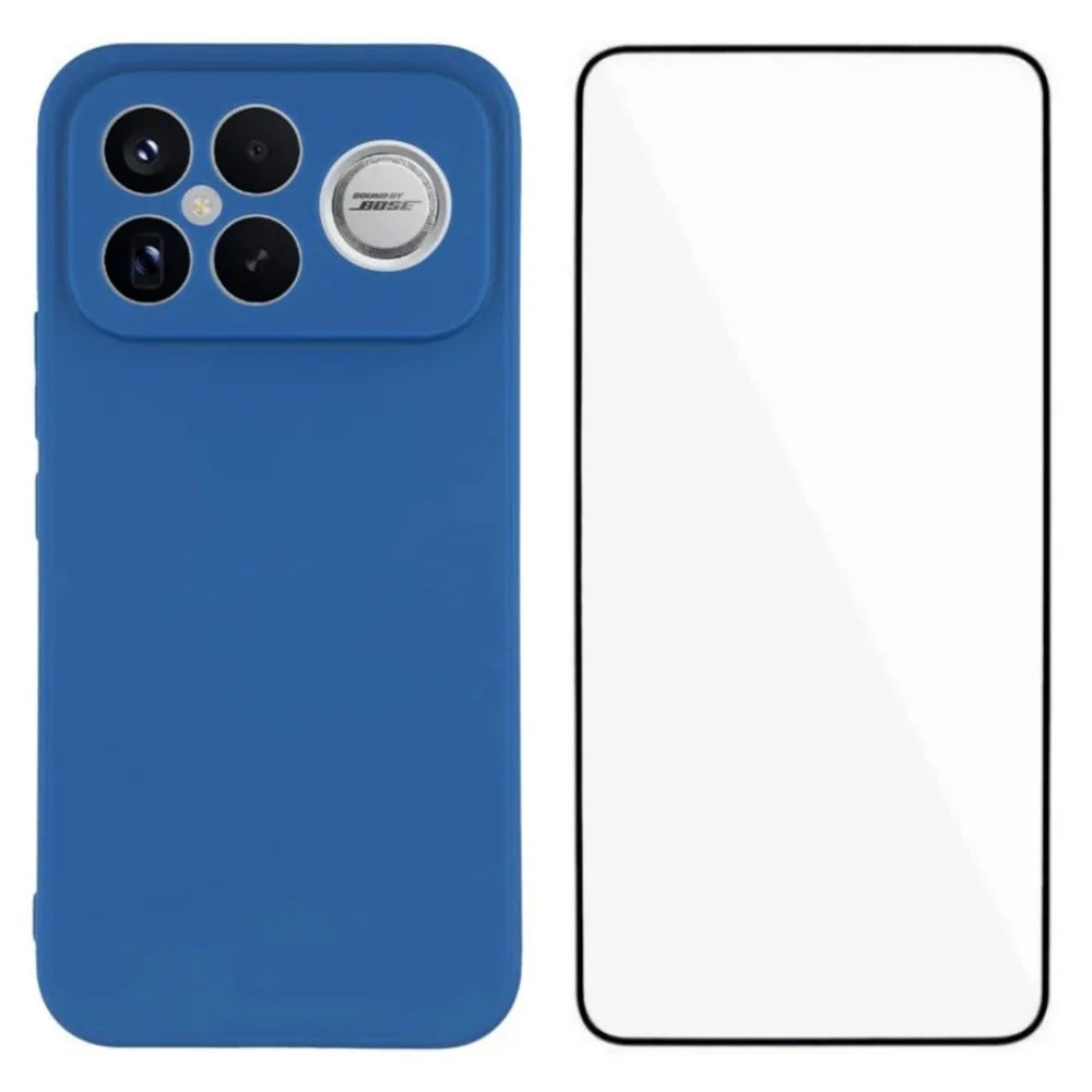 WANLONFENG For Xiaomi Poco F8 Ultra / Xiaomi Redmi K90 Pro Max 5G Case  ZB Series Precise Cutouts Straight Edge TPU Phone Cover with Tempered Glass Film - Sapphire - 1