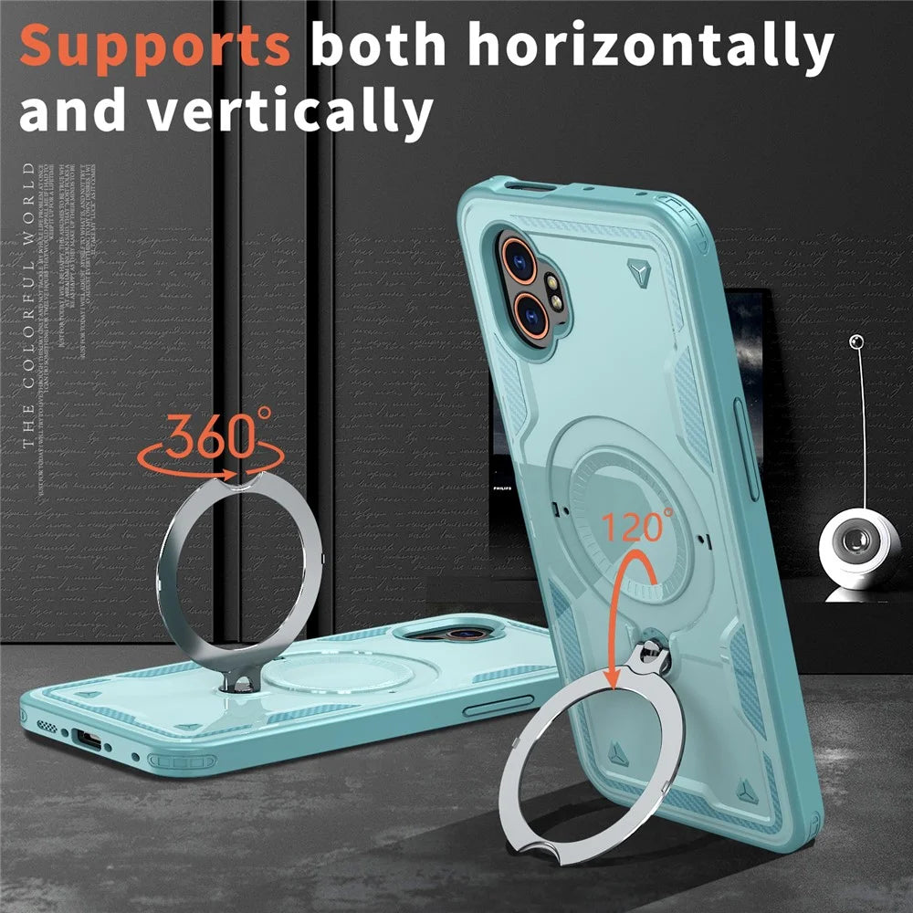 For Samsung Galaxy XCover7 Pro Magnetic Case Military Protection PC + TPU Kickstand Phone Cover - Baby Blue - 2
