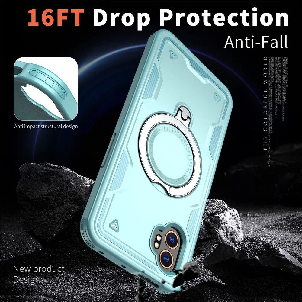 For Samsung Galaxy XCover7 Pro Magnetic Case Military Protection PC + TPU Kickstand Phone Cover - Baby Blue - 4