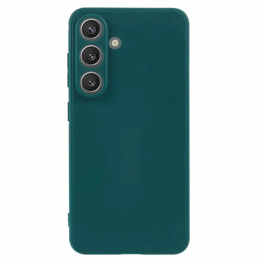 WANLONFENG For Samsung Galaxy S25 FE Case  ZB Series Precise Cutouts Straight Edge TPU Phone Cover with Tempered Glass Film - Army Green - 2