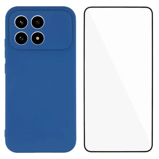 WANLONFENG For Xiaomi Poco F8 Pro 5G / Xiaomi Redmi K90 5G Case  ZB Series Precise Cutouts Straight Edge TPU Phone Cover with Tempered Glass Film - Sapphire - 1