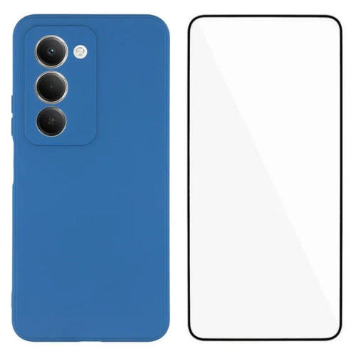 WANLONFENG For Xiaomi Redmi 15 4G (EU) (171mm) / Xiaomi Redmi 15 5G (EU) (171mm) Case  ZB Series Precise Cutouts Straight Edge TPU Phone Cover with Tempered Glass Film - Sapphire - 1