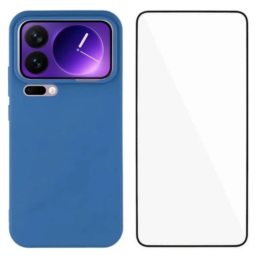 WANLONFENG For Xiaomi 17 Pro Max Case  ZB Series Precise Cutouts Straight Edge TPU Phone Cover with Tempered Glass Film - Sapphire - 1