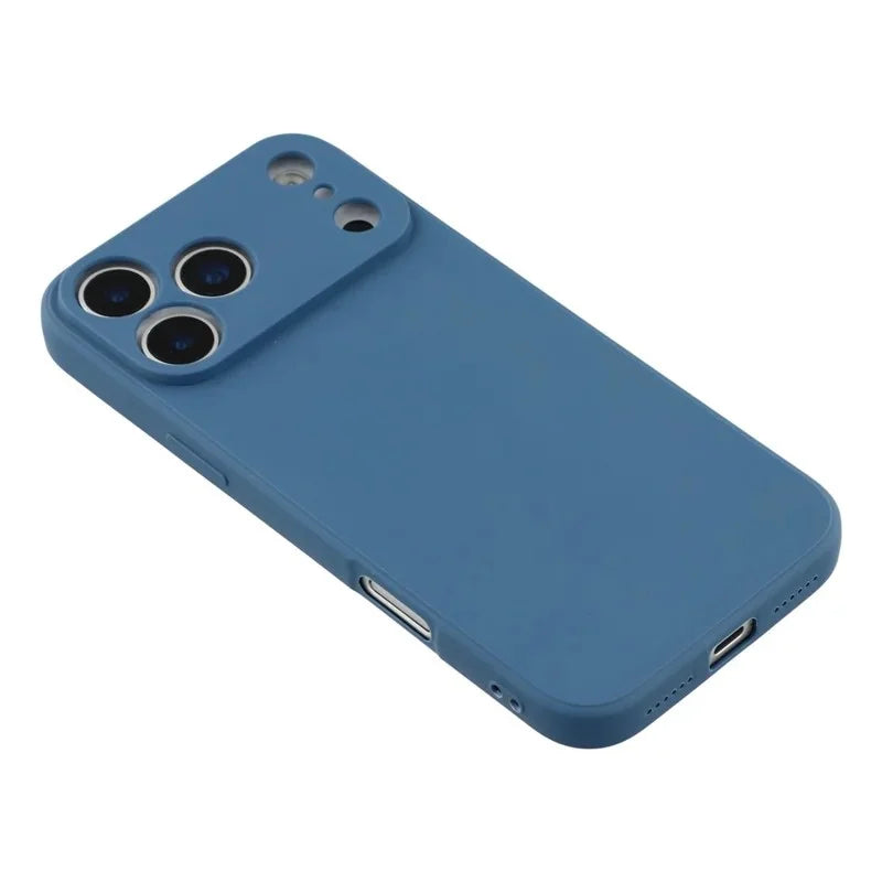 WANLONFENG For iPhone 17 Pro Max Case  ZB Series Precise Cutouts Straight Edge TPU Phone Cover with Tempered Glass Film - Sapphire - 6