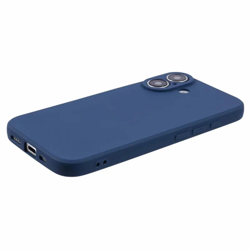 WANLONFENG For iPhone 17 Case  ZB Series Precise Cutouts Straight Edge TPU Phone Cover with Tempered Glass Film - Sapphire - 6