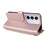 Leather Case For Realme C100 5G / C83 5G / C85 4G / C85 5G / 15x (India) 5G Stand Wallet Phone Cover with Shoulder / Wrist Strap - Pink - 6