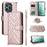 For Blackview Wave 9C Leather Case Stand Wallet Phone Cover with Shoulder / Wrist Strap - Pink - 1