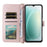 For Blackview Wave 9C Leather Case Stand Wallet Phone Cover with Shoulder / Wrist Strap - Pink - 3