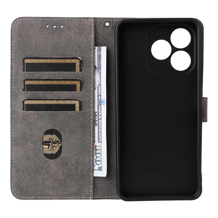 For Blackview Wave 9C Case Wallet RFID Blocking PU Leather Phone Cover Stand with Strap - Black - 3