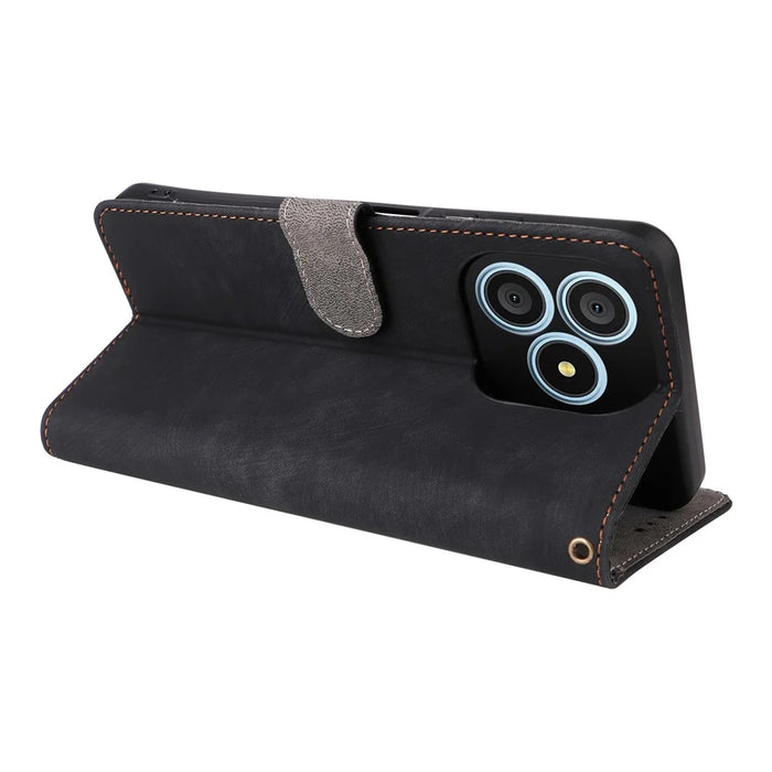 For Blackview Wave 9C Case Wallet RFID Blocking PU Leather Phone Cover Stand with Strap - Black - 5