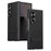 For Samsung Galaxy Z Fold4 5G Case Foldable Kickstand Leather Anti-Drop Phone Protective Cover - Black - 1