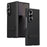 For Samsung Galaxy Z Fold5 5G Case Foldable Kickstand Leather Anti-Drop Phone Protective Cover - Black - 1