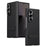 For Samsung Galaxy Z Fold7 5G Case Foldable Kickstand Leather Anti-Drop Phone Protective Cover - Black - 1
