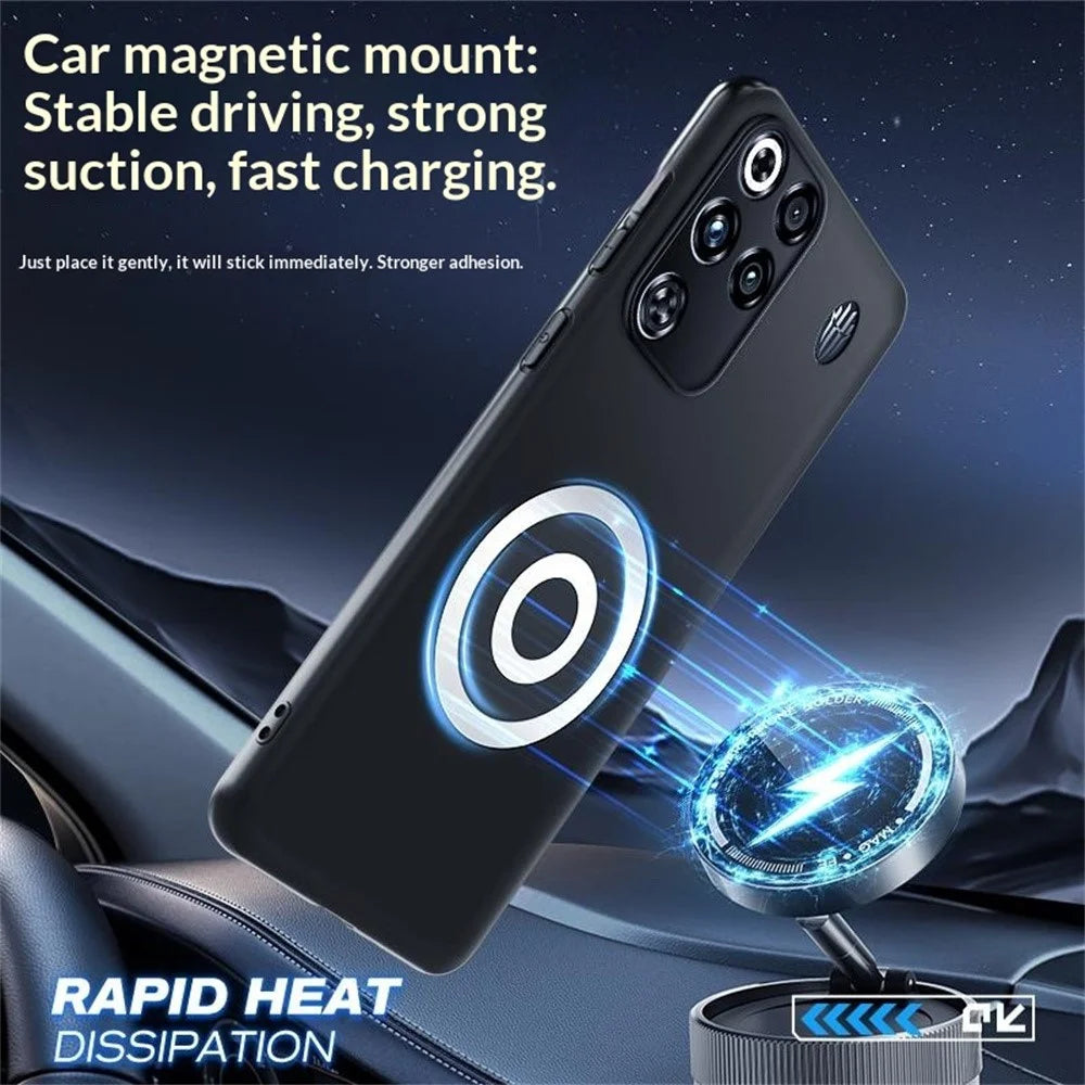 For ZTE nubia RedMagic 11 Pro 5G  /  11 Pro+ 5G Case Graphene + Brass Heat Dissipation Silicone PC Phone Cover Support Magnetic Car Mount - 5
