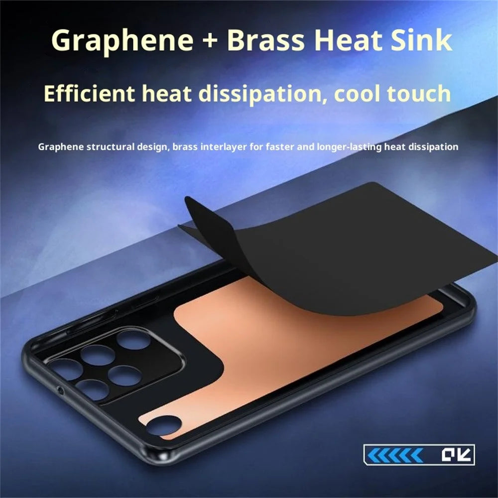 For ZTE nubia RedMagic 11 Pro 5G  /  11 Pro+ 5G Case Graphene + Brass Heat Dissipation Silicone PC Phone Cover Support Magnetic Car Mount - 6
