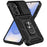 For Samsung Galaxy S25 FE Case PC + TPU Phone Cover with Lens Protection Kickstand - Black - 2