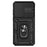 For Samsung Galaxy S25 FE Case PC + TPU Phone Cover with Lens Protection Kickstand - Black - 3