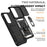 For Samsung Galaxy S25 FE Case PC + TPU Phone Cover with Lens Protection Kickstand - Black - 6