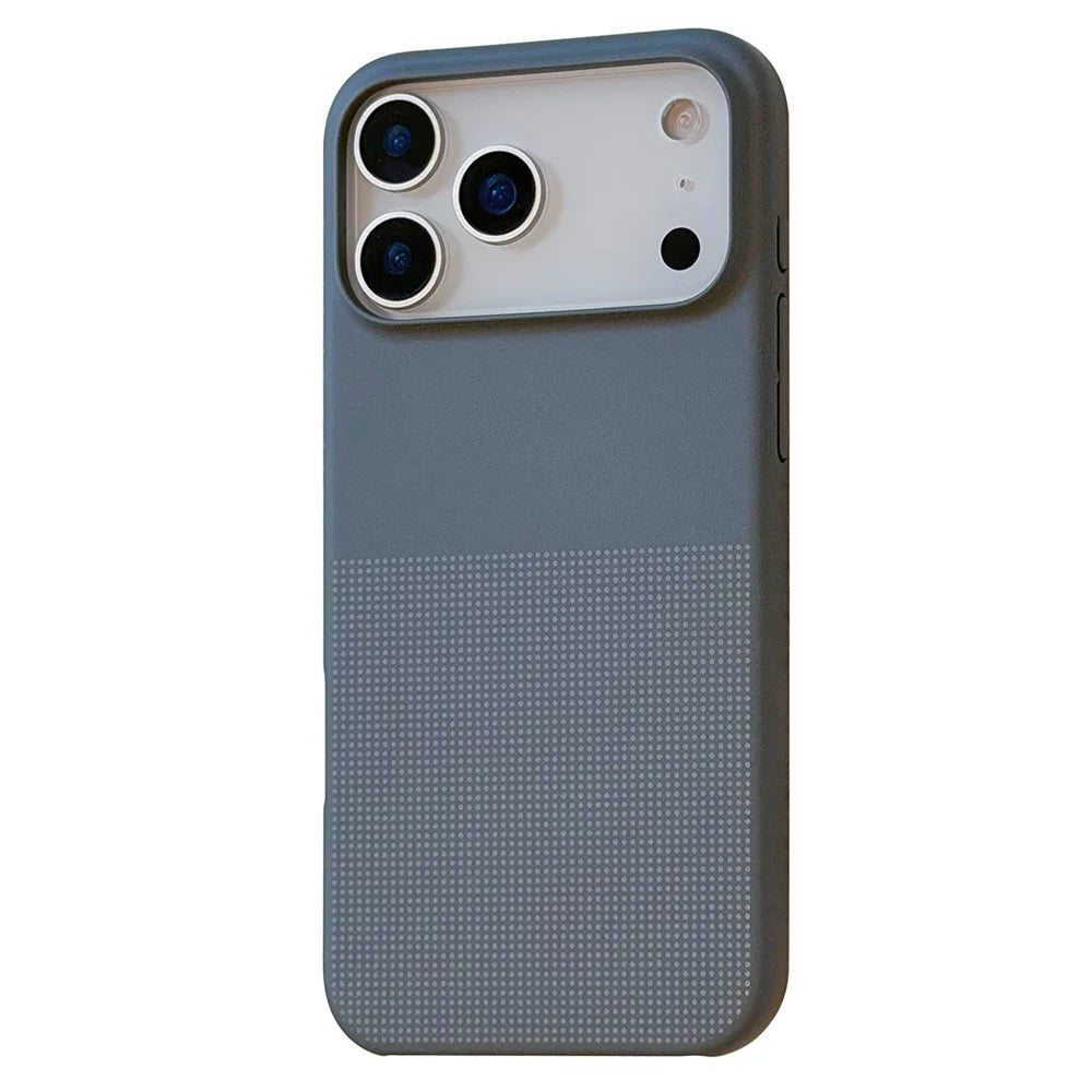 For iPhone 17 Pro Case Compatible with MagSafe Dot Design Anti-Fingerprint Phone Cover - Grey - 1