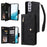 For Samsung Galaxy S23 Rivet Buckle PU Leather Phone Case Stand Wallet Multiple Card Slots Phone Cover with Strap - Black - 1