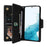For Samsung Galaxy S23 Rivet Buckle PU Leather Phone Case Stand Wallet Multiple Card Slots Phone Cover with Strap - Black - 3