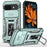 For Google Pixel 9a Case Kickstand Slide Lens Lid PC + TPU Drop-Proof Phone Cover - Green - 1